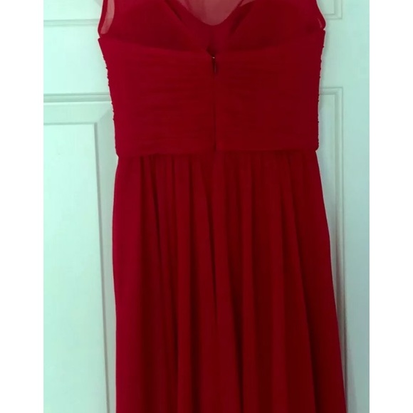 Women's David's Bridal Cherry Red Dress - Picture 4 of 8